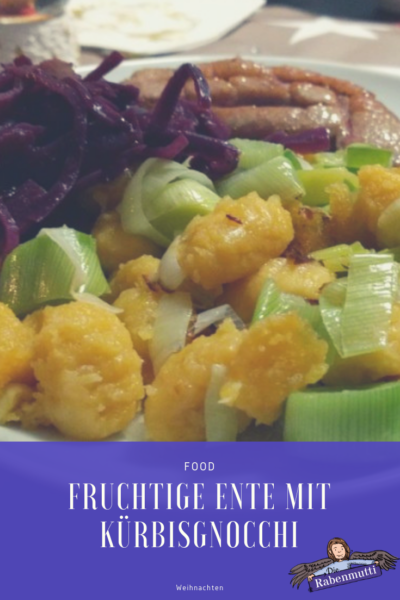 Fruchtige Entenbrust an Kürbisgnocchi und Rotkohl