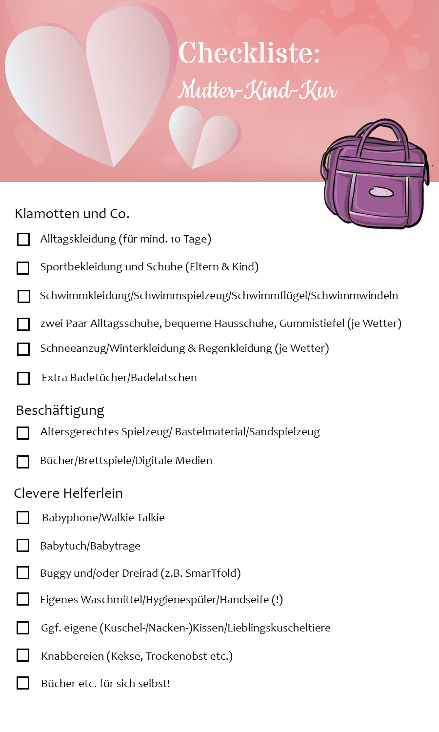 Checkliste-Mutter-Kind-Kur