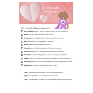 Checkliste für den perfekten Babysitter