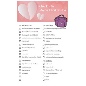 Checkliste für die Kliniktasche
